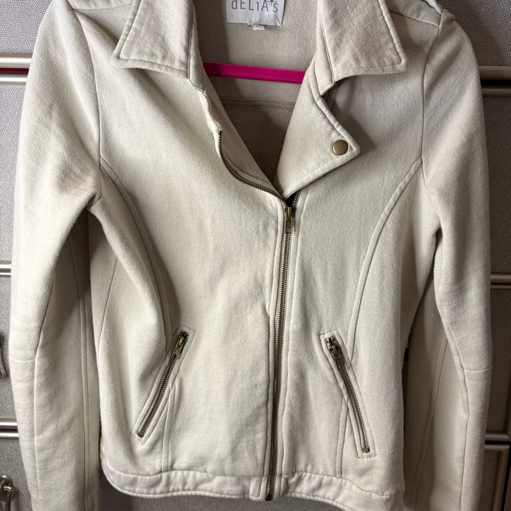 dELiA*s Off-White Leather Jacket